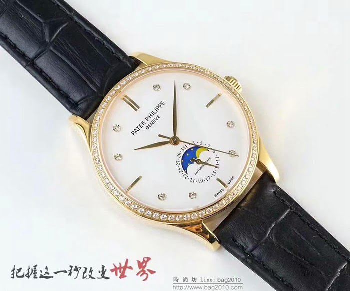 百達翡麗PATEK PHILPPE 2019最新款 2824一2機芯 小牛皮錶帶 高端男士腕表  wssb3727